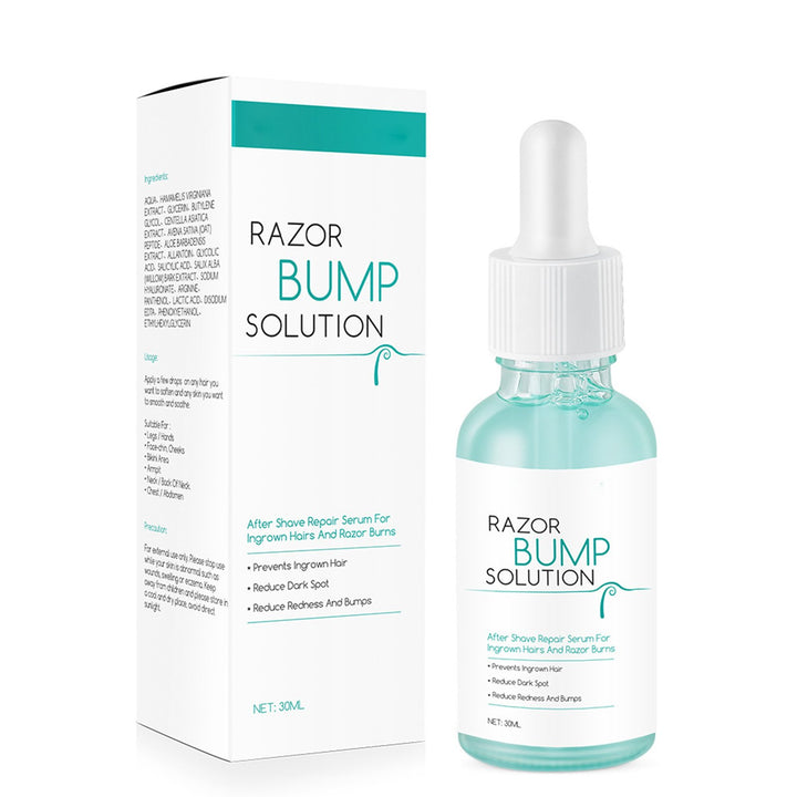 Vablee™ After Shave Serum Razor Bump Solution - Say goodbye to razor bumps and irritated skin with our Razor Bumps Solution. Our natural plant extracts gently moisturize and repair your skin, leaving it soothed, delicate, and smooth. This gentle and moisturizing formula not only cools down inflammation but also prevents future occurrences of razor bumps.