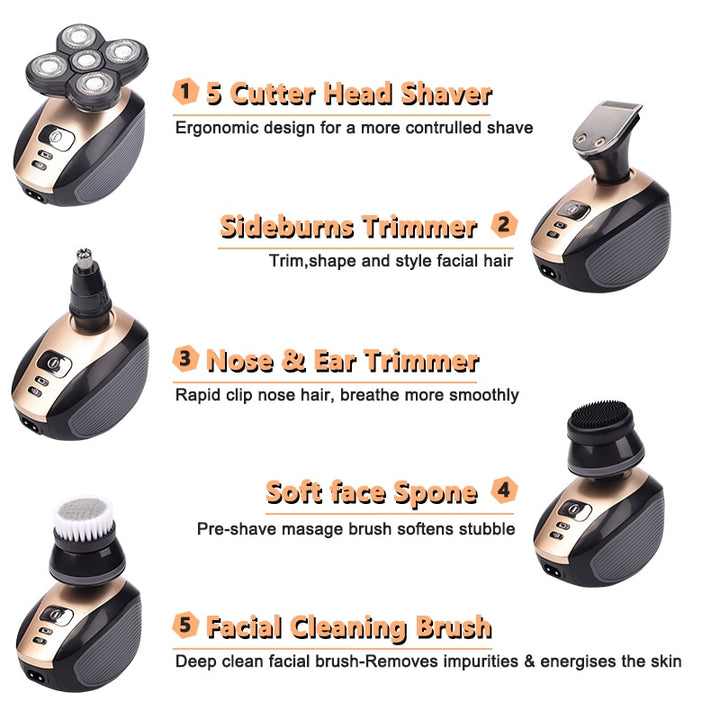 Vablee™ 4D Bald Shaver Kit - Get the closest shave of your life, without requiring multiple passes over the skin! Our five-blade technology allows up to 50% more hairs cut in a single stroke.